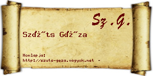 Szüts Géza névjegykártya
