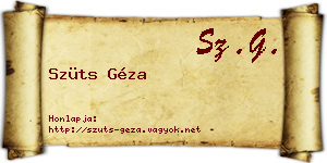 Szüts Géza névjegykártya