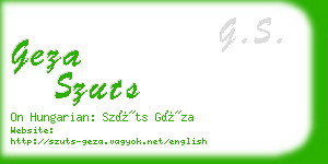 geza szuts business card