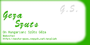 geza szuts business card